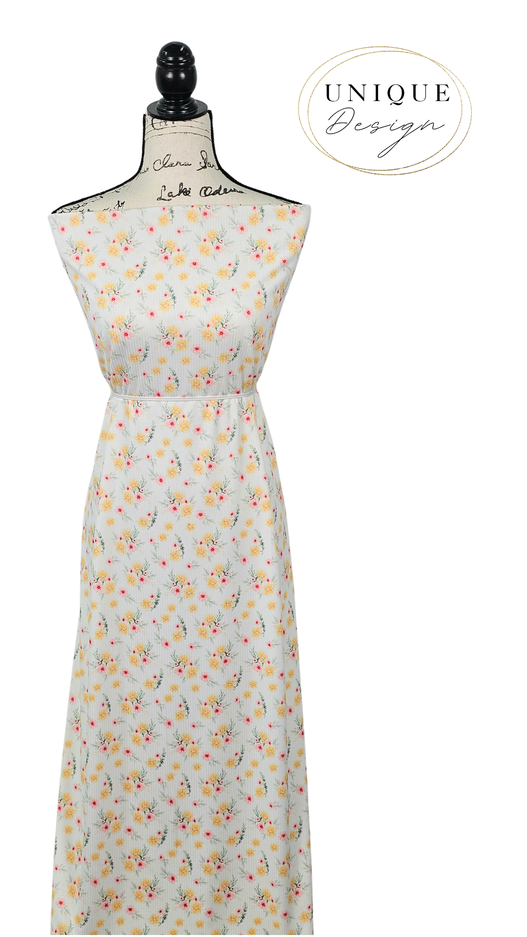 * Unique Design * Willow Ribbed Knit Summer Sunset Bouquet White