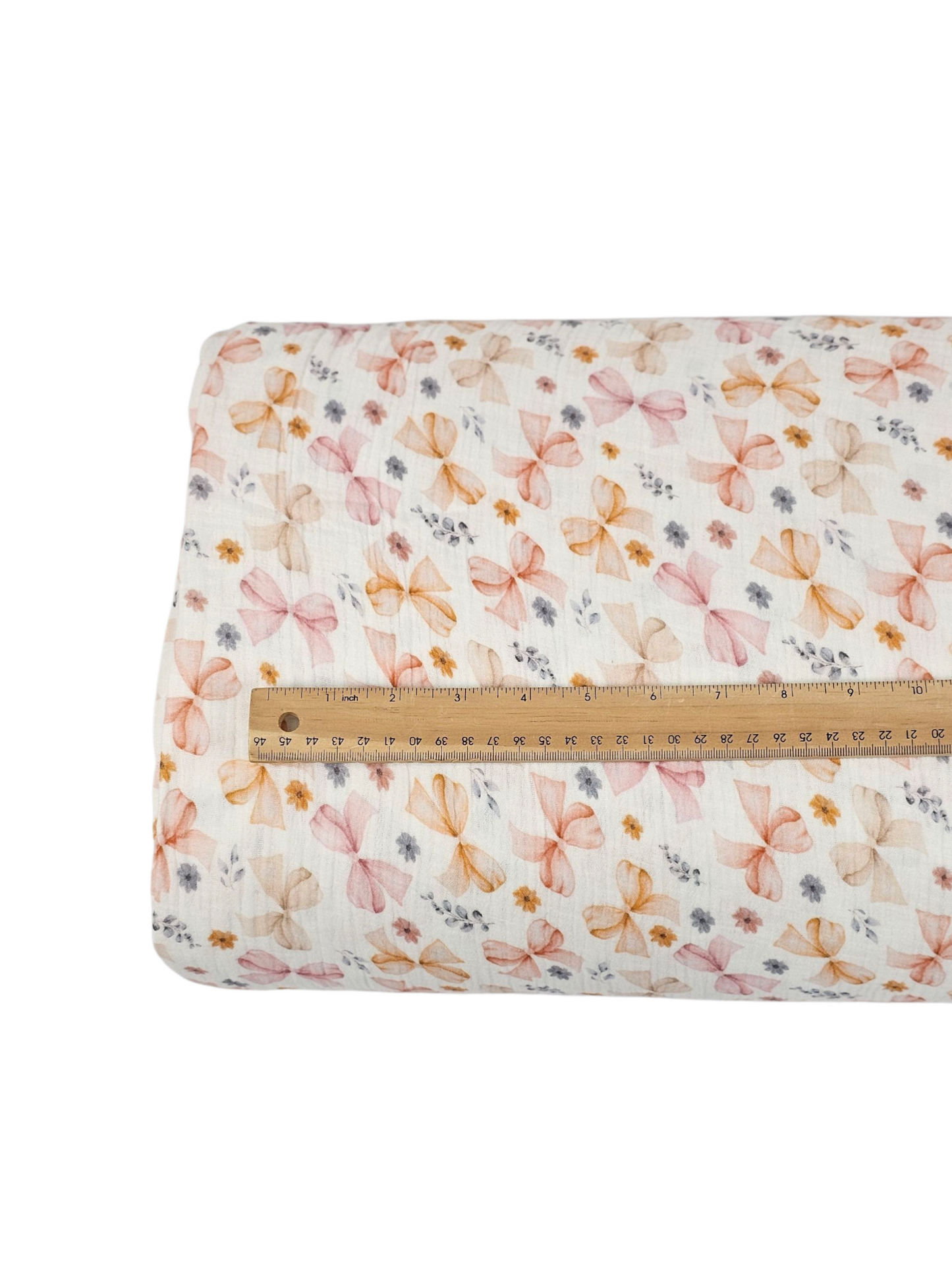 *Unique Design* Cotton Muslin Dreamy Bows White