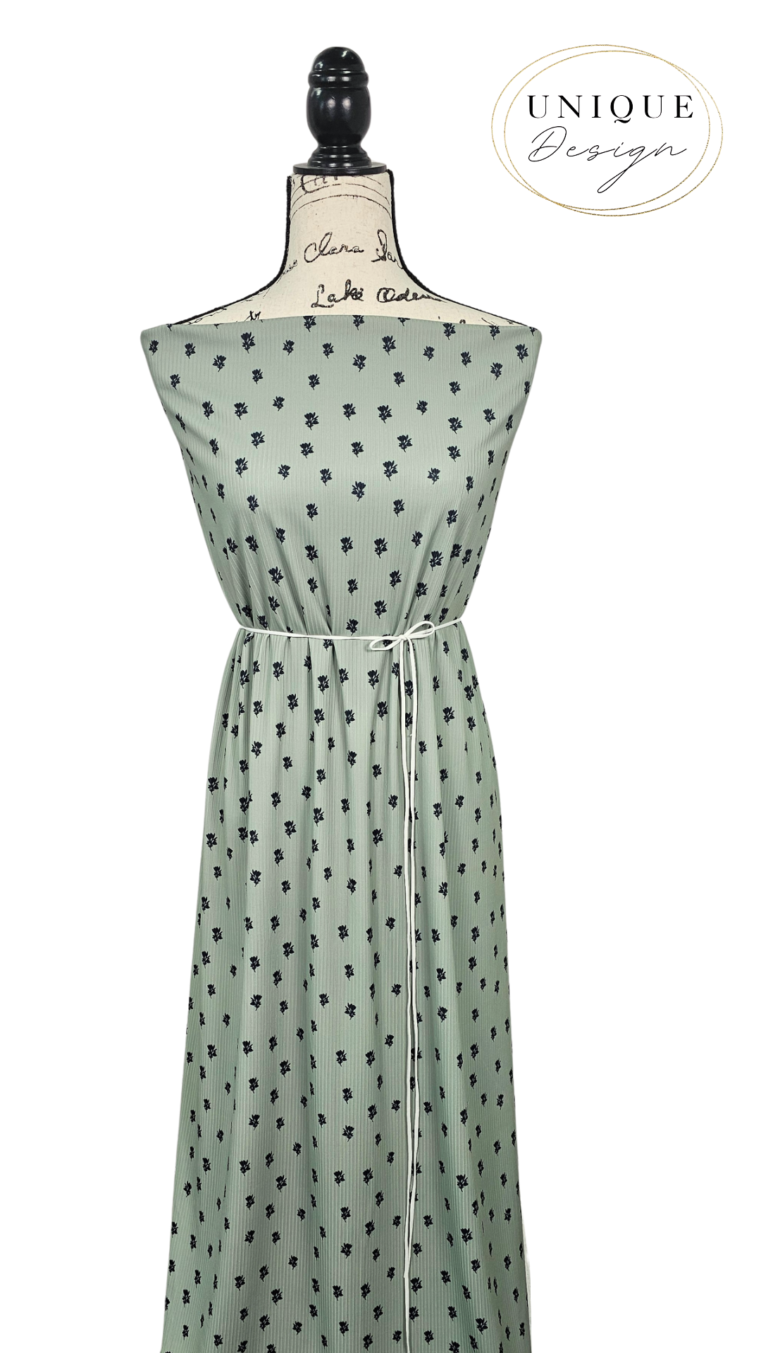 *Unique Design* Willow Ribbed Knit Delicate Bloom Sage