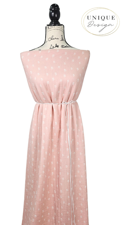 *Unique Design* Cotton Muslin Delicate Bloom Soft Pink