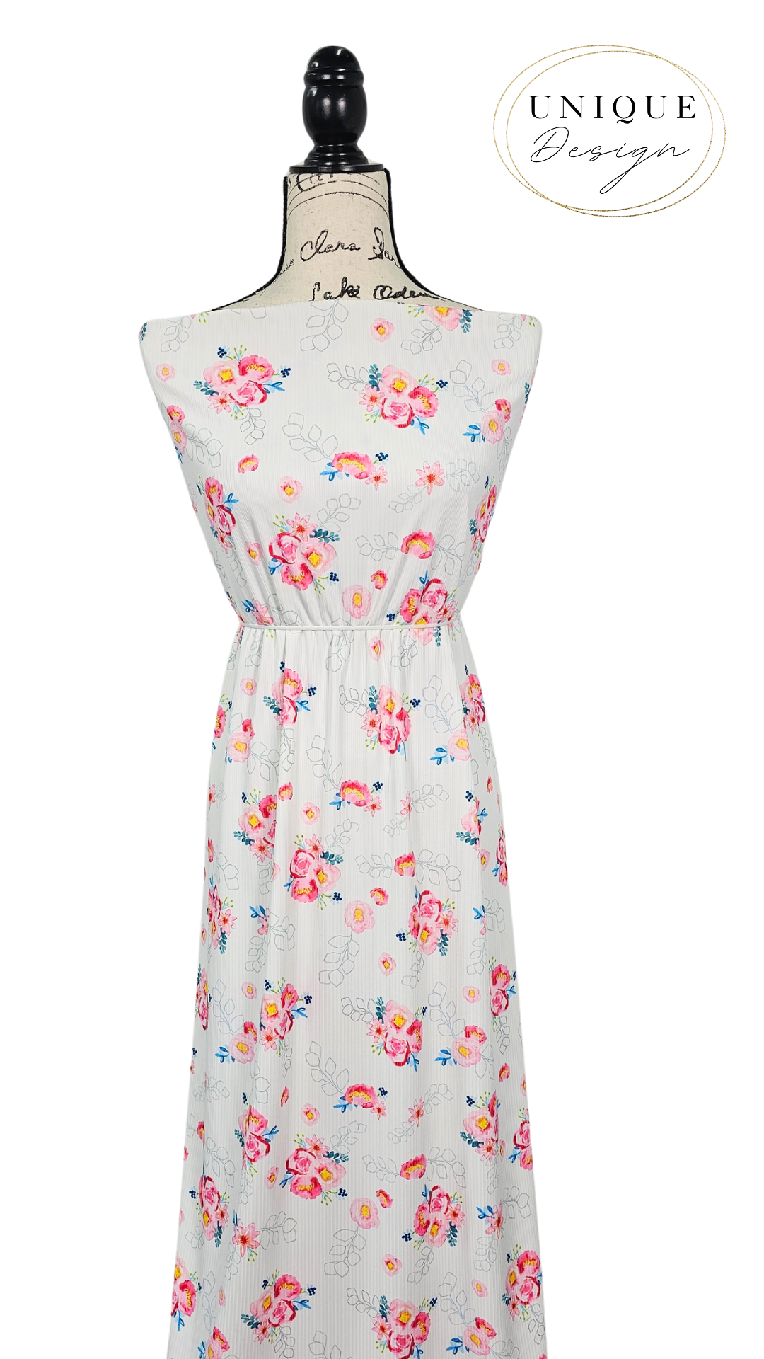 *Unique Design* Willow Ribbed Knit Watercolor Whim White