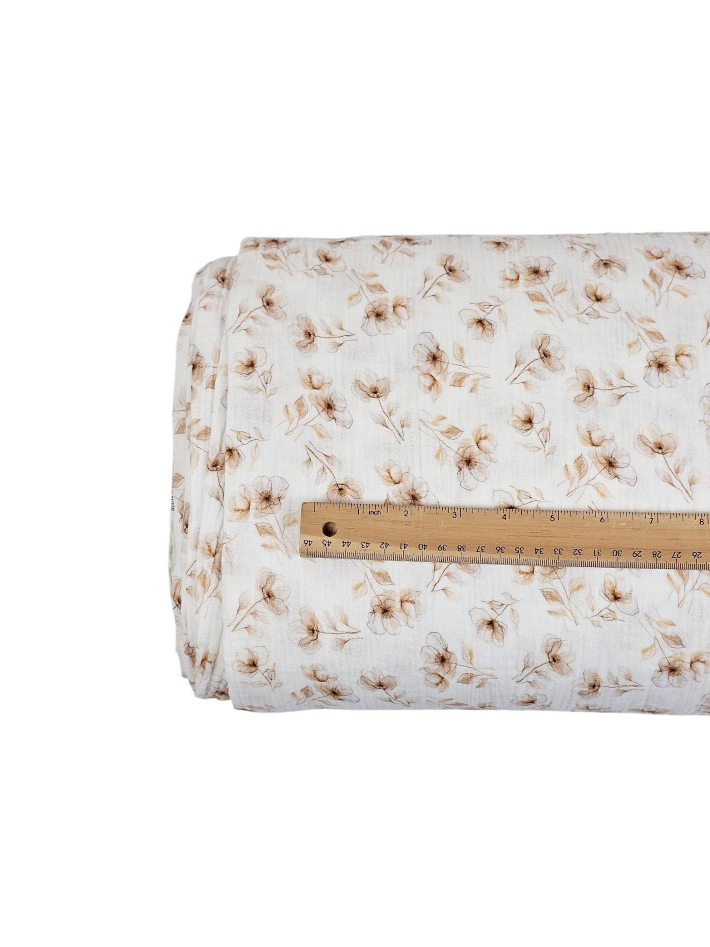 *Unique Design* Cotton Muslin Glowing Orchids White