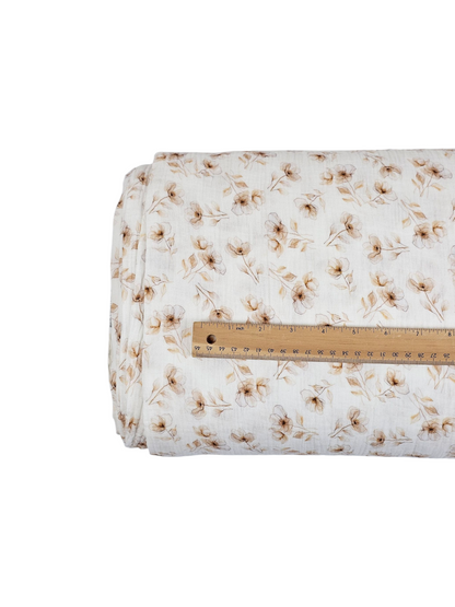 *Unique Design* Cotton Muslin Glowing Orchids White