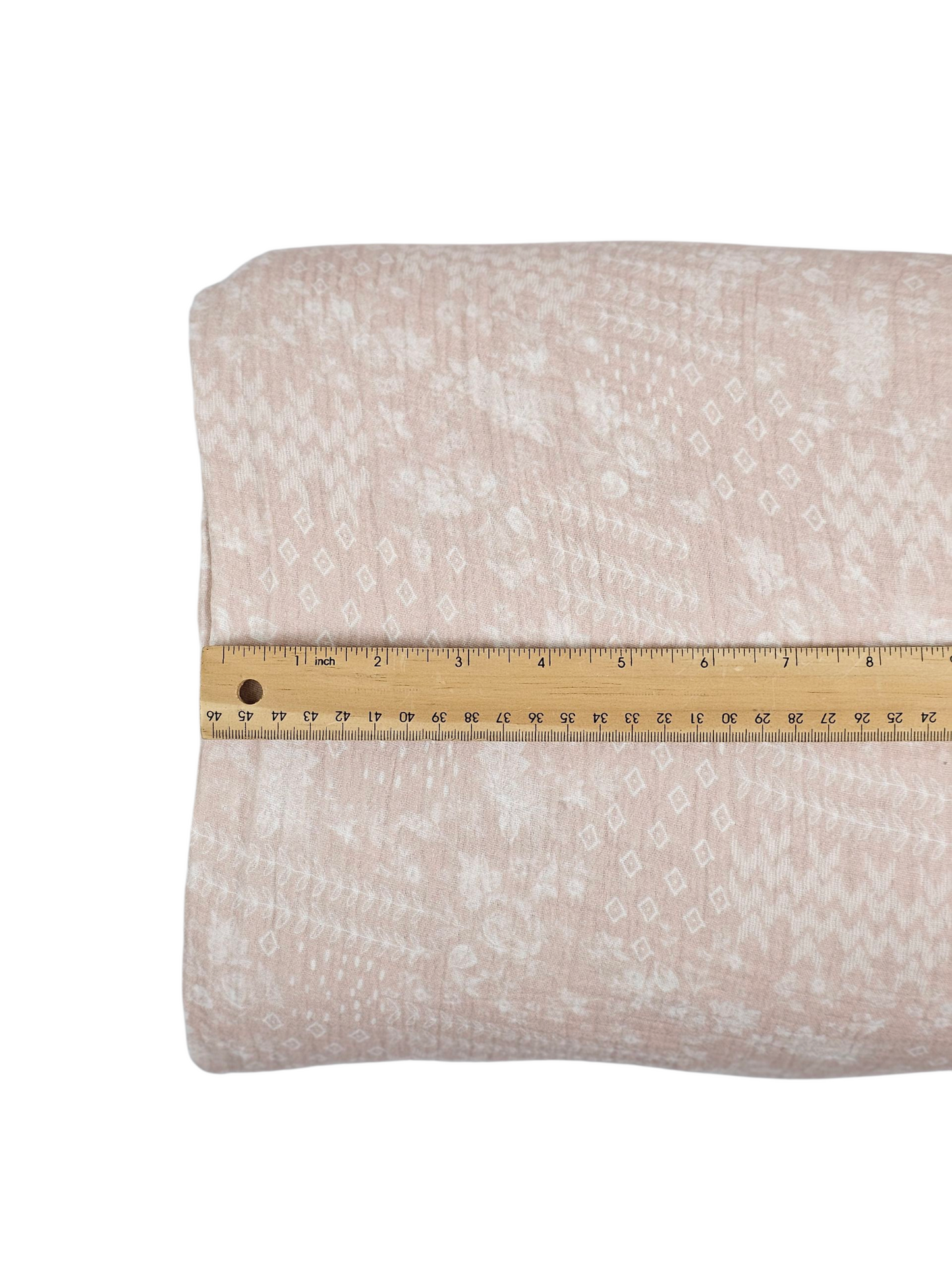 *Unique Design* Cotton Muslin Abstract Vintage Blooms Pale Rose