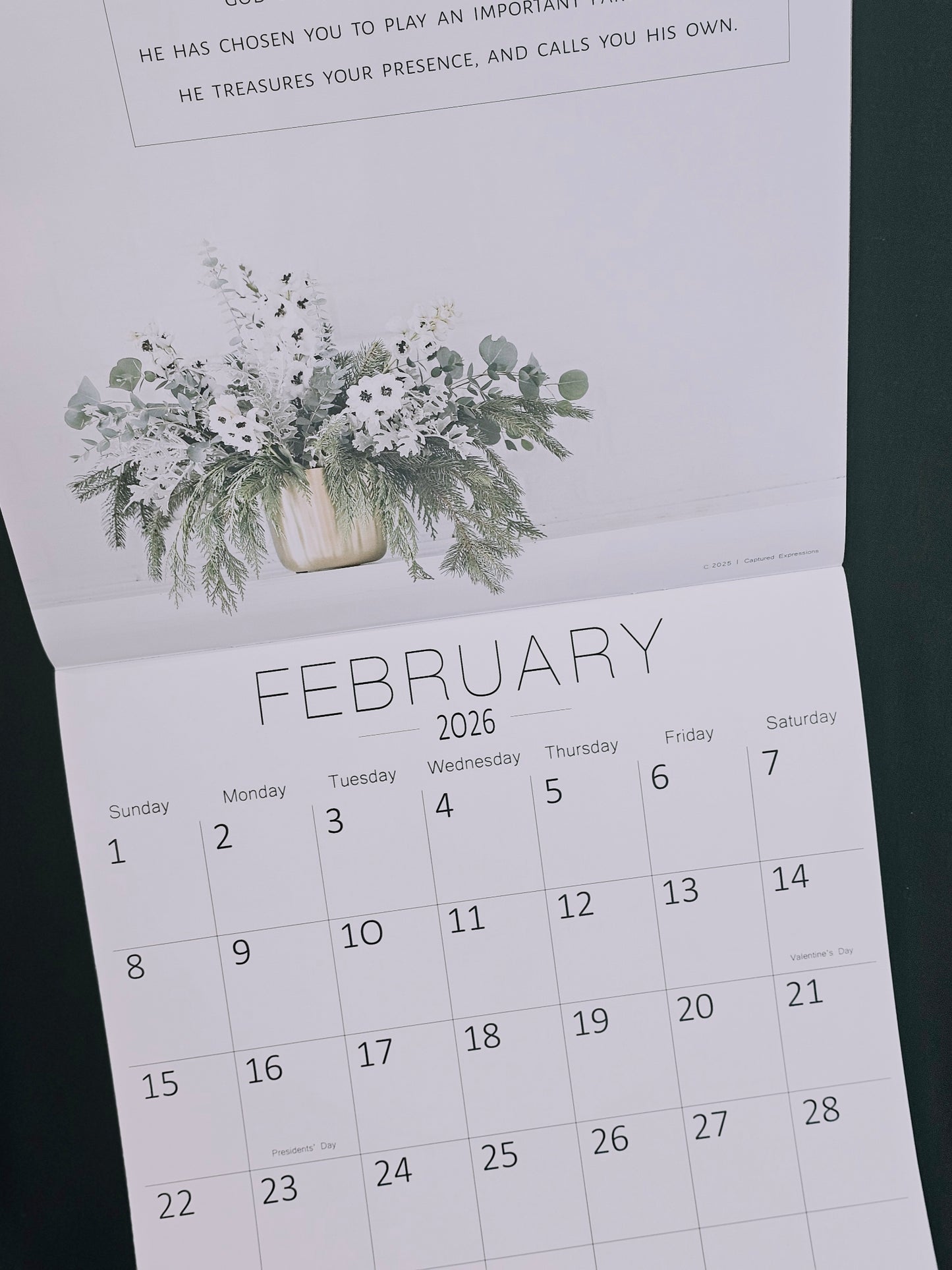 2026 Captured Experssions 12 Month Calender