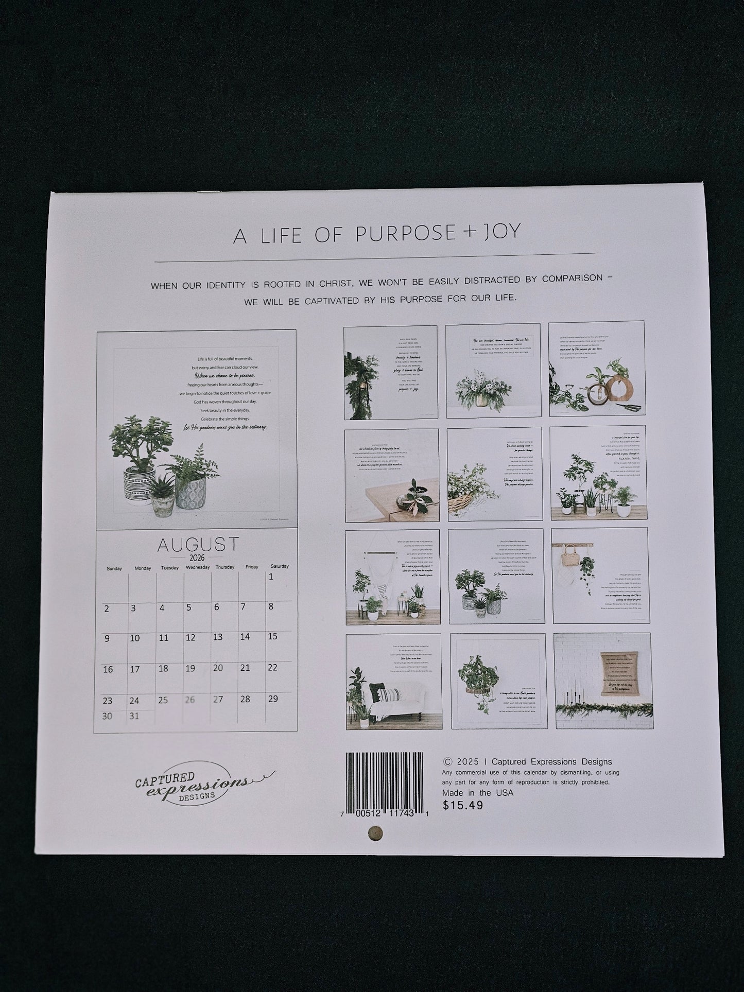 2026 Captured Experssions 12 Month Calender