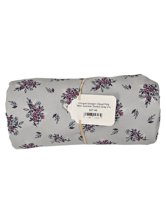 *Unique Design* Cloud Poly Mini Summer Sketch Gray 2¾ yards