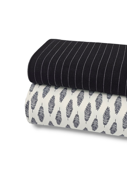 *Unique Design* Willow Ribbed Knit Black Fern
