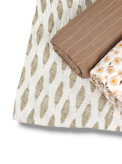 *Unique Design* Cotton Muslin Sage Fern