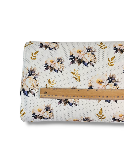 *Unique Design* Willow Ribbed Knit Celestial Floral White