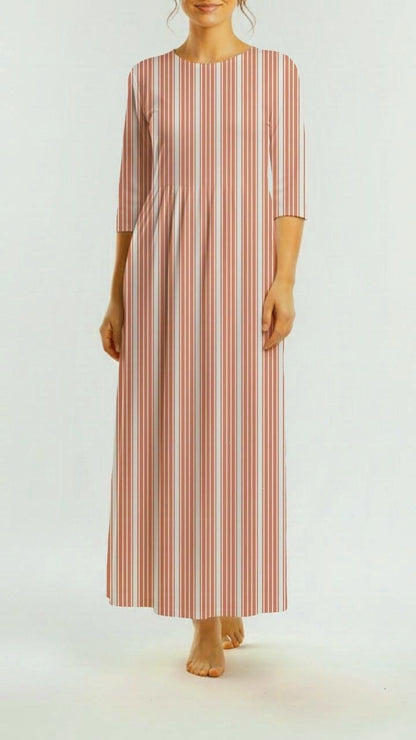 *Unique Design* Willow Ribbed Knit Basic Stripe Coral