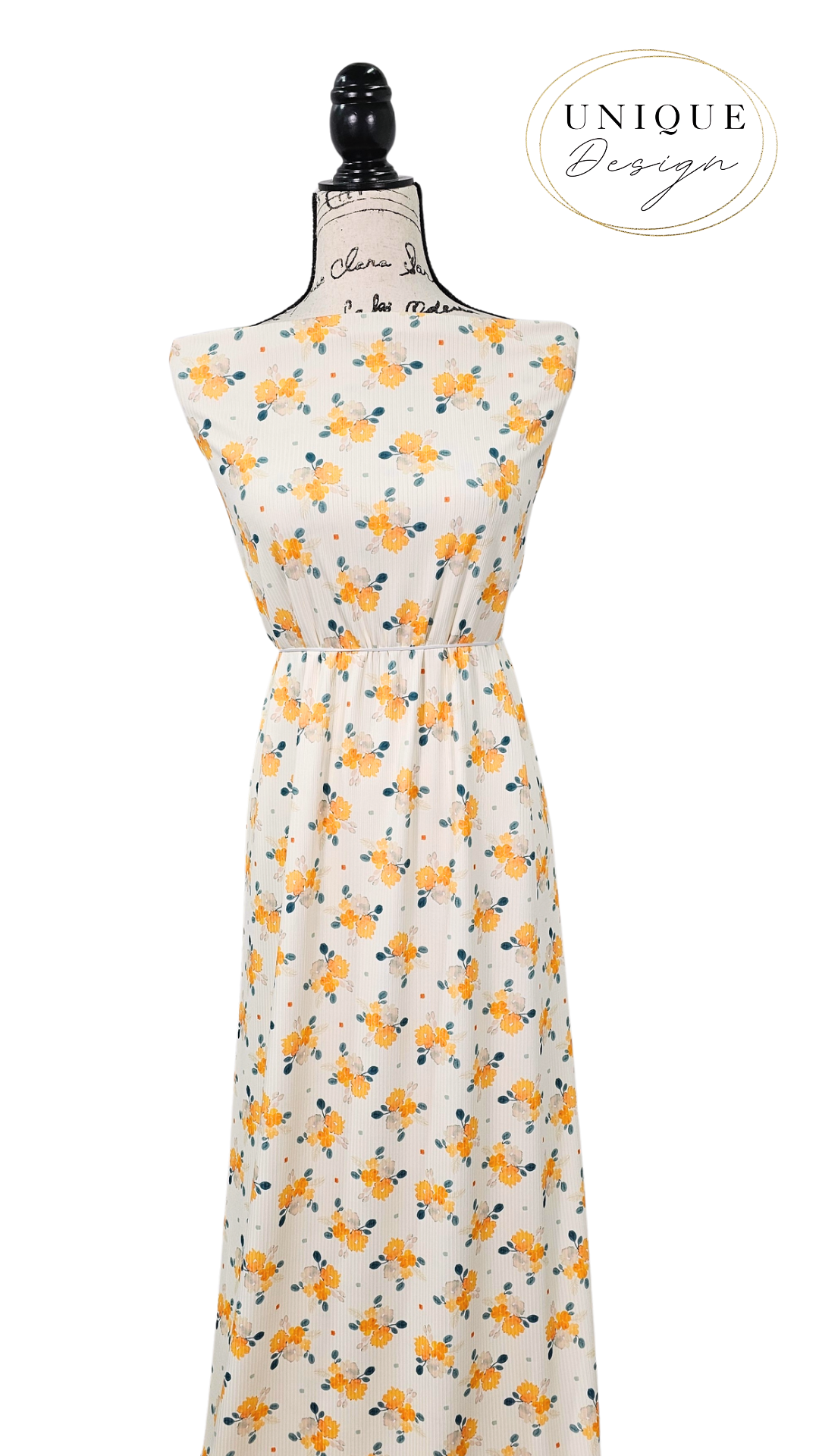 *Unique Design* Willow Ribbed Knit Gathered Blooms Orange