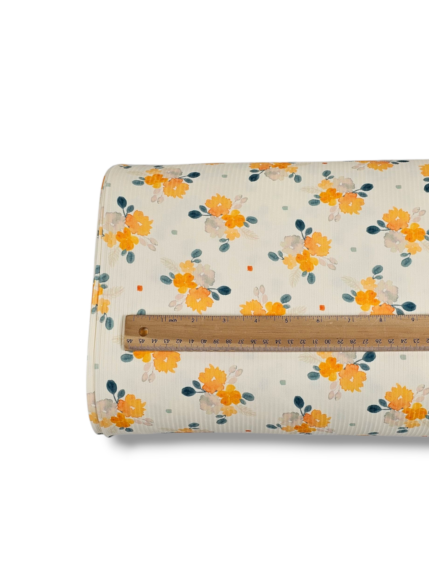 *Unique Design* Willow Ribbed Knit Gathered Blooms Orange