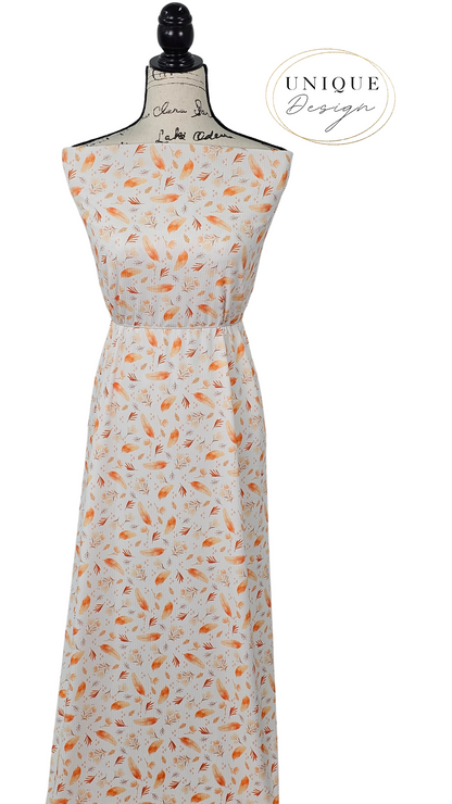 *Unique Design* Willow Ribbed Knit Feather Blooms Orange