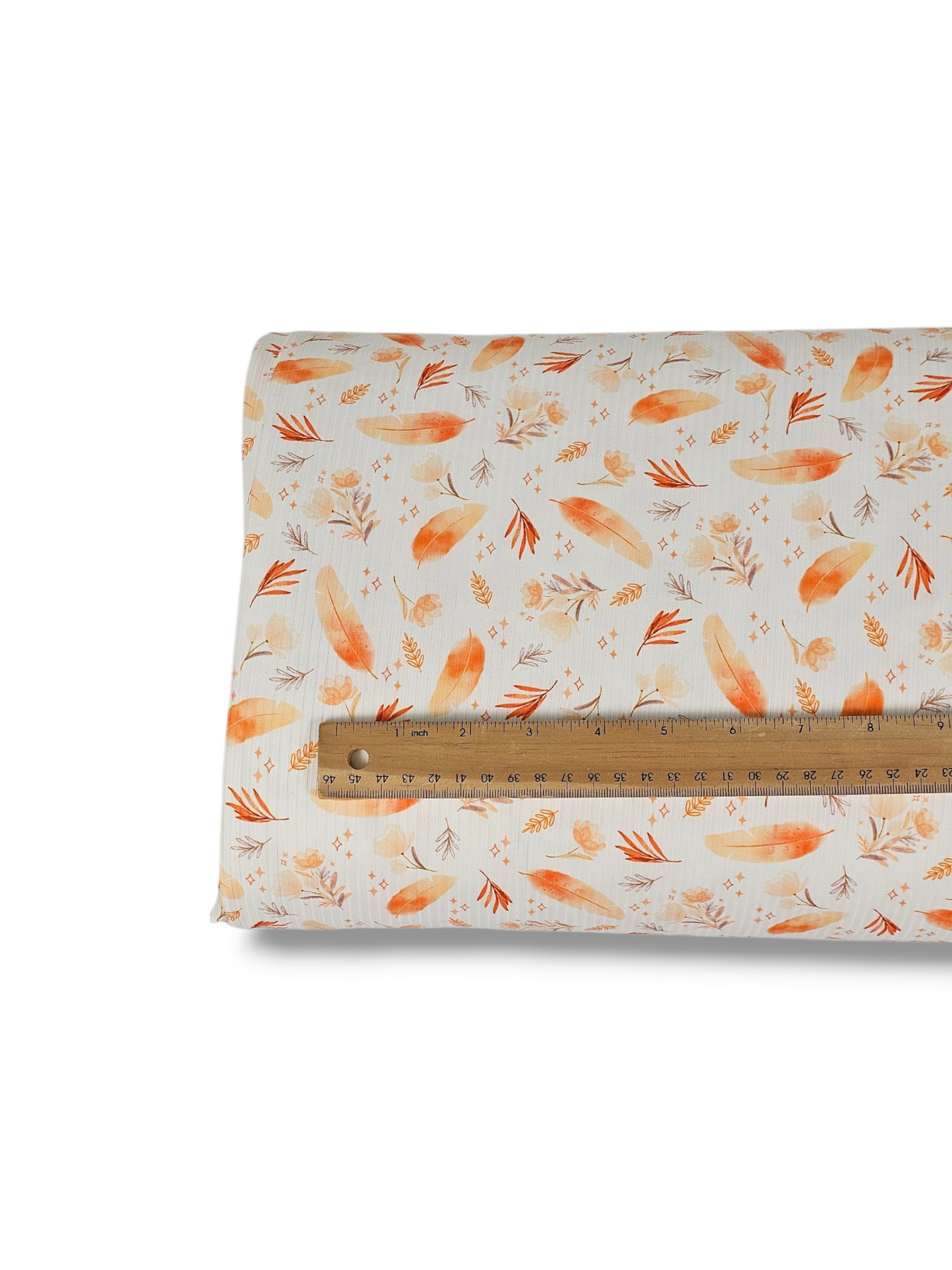 *Unique Design* Willow Ribbed Knit Feather Blooms Orange