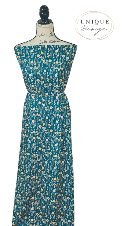 *Unique Design* Cloud Poly Fall Fern Floral Dark Teal