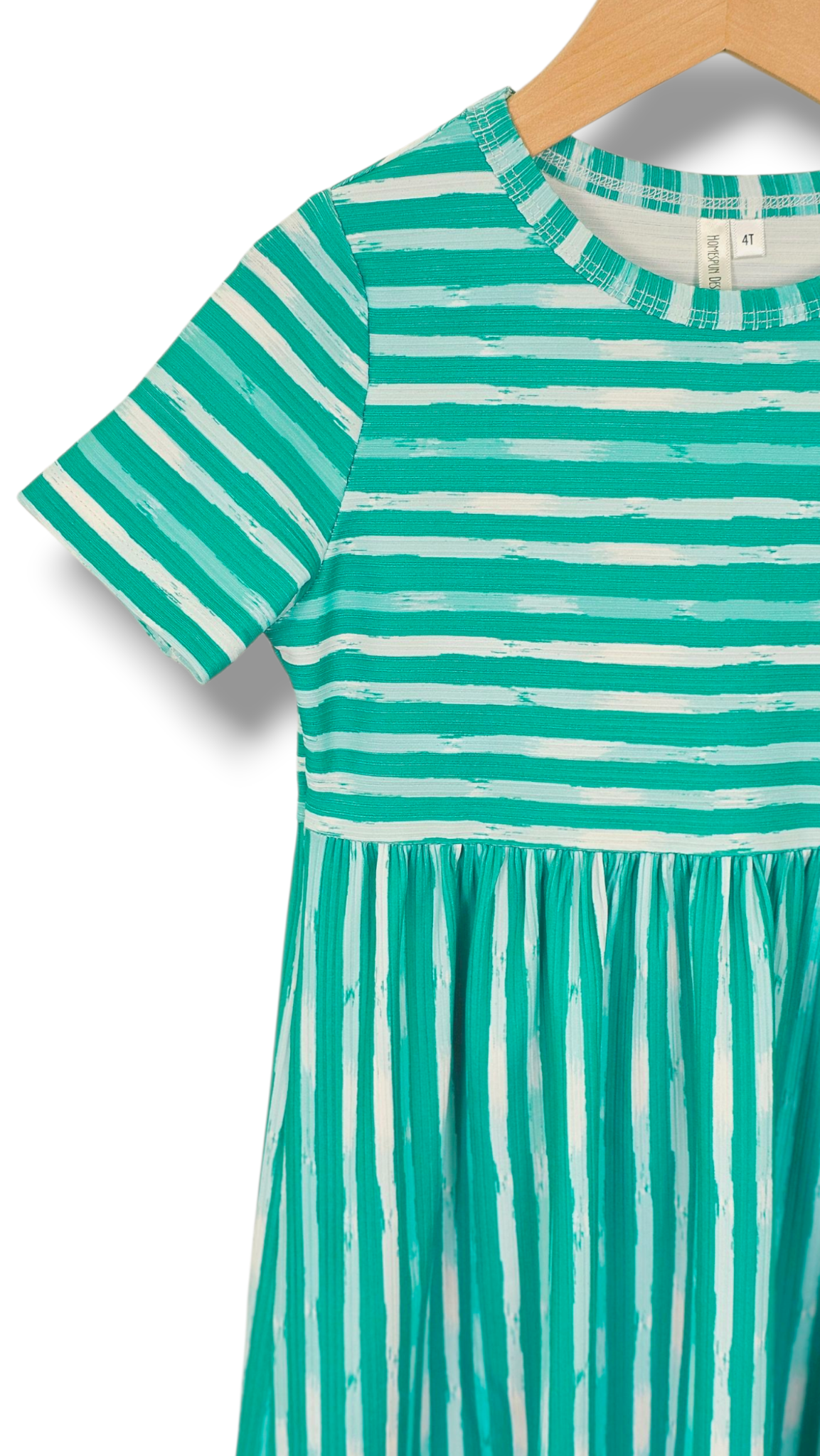 4T Willow Ribbed Knit Aqua Coastal Stripe
