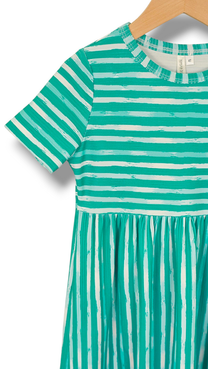 4T Willow Ribbed Knit Aqua Coastal Stripe