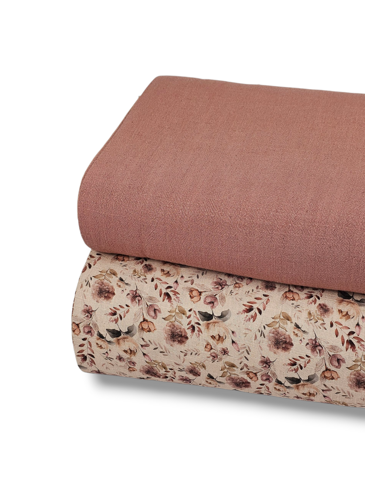 *Unique Design* Linen Elegant Auburn Floral Taupe