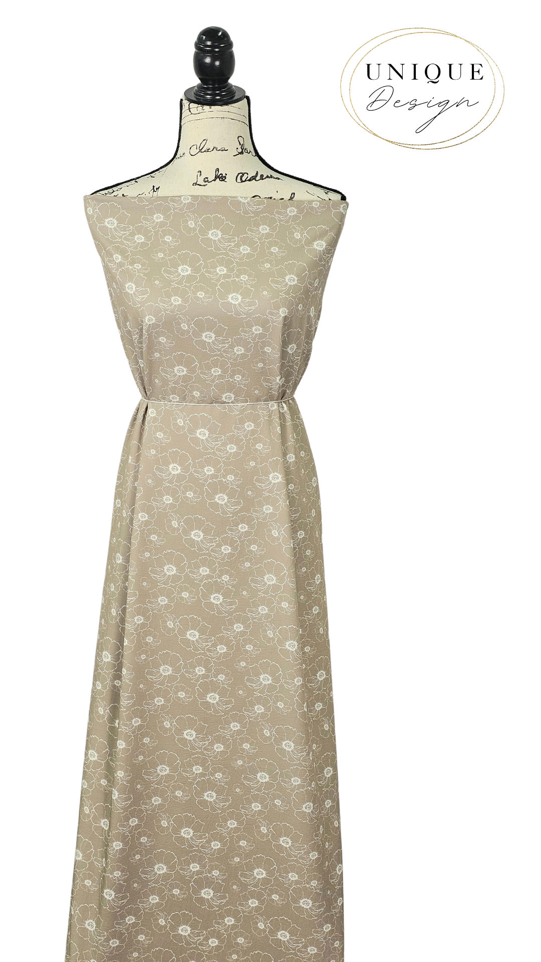 *Unique Design* Cloud Poly Peaceful Poppies Beige