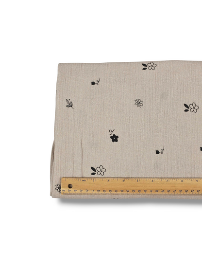*Unique Design* Cotton Muslin Daisy Dust Beige