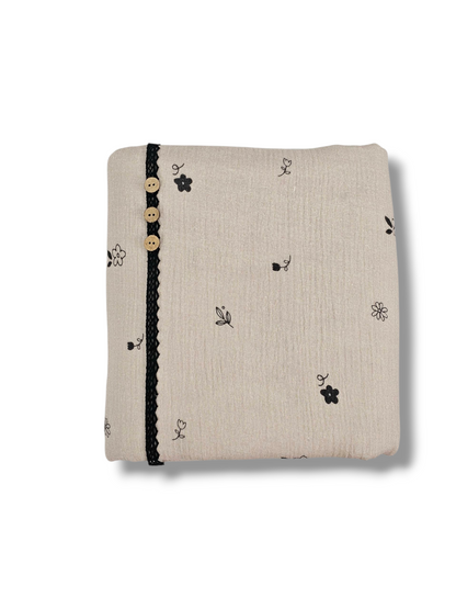 *Unique Design* Cotton Muslin Daisy Dust Beige