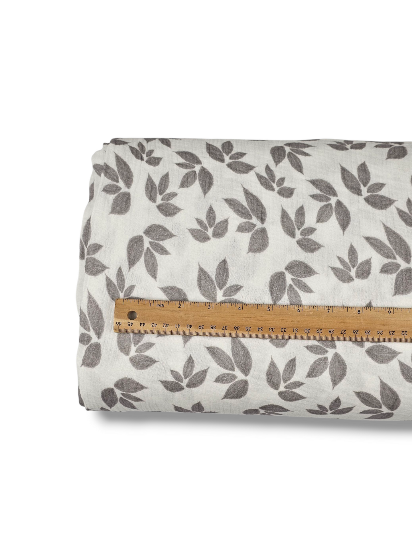 *Unique Design* Cotton Muslin Leafy Whirlwind White
