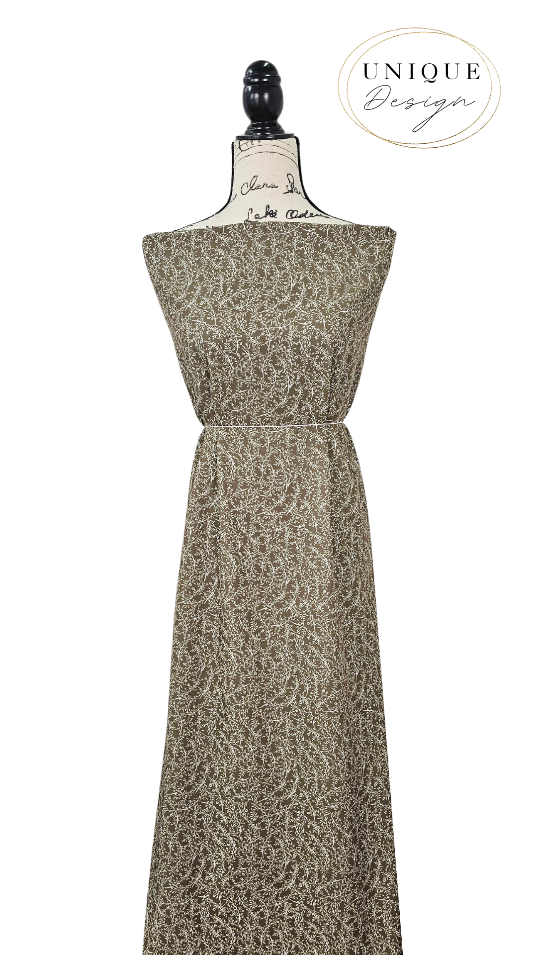 *Unique Design* Cloud Poly Delicate Vine Olive