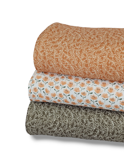 *Unique Design* Willow Ribbed Knit Delicate Vine Pale Terracotta
