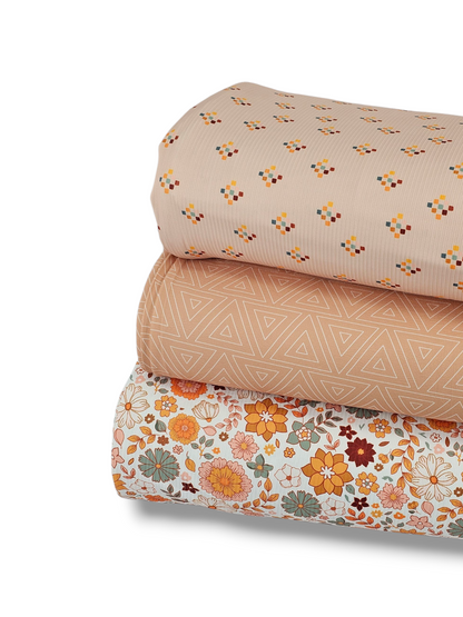 *Unique Design* Willow Ribbed Knit Block Confetti Peach