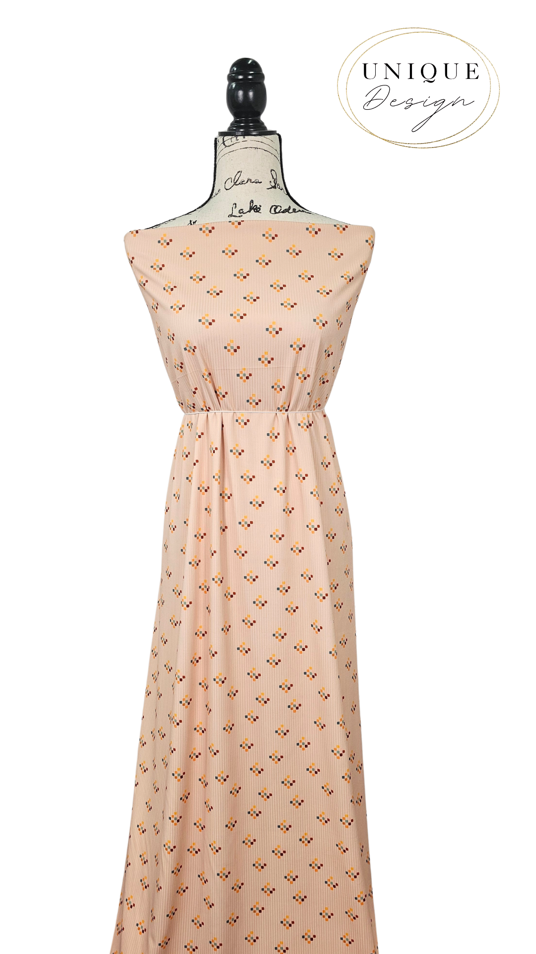 *Unique Design* Willow Ribbed Knit Block Confetti Peach
