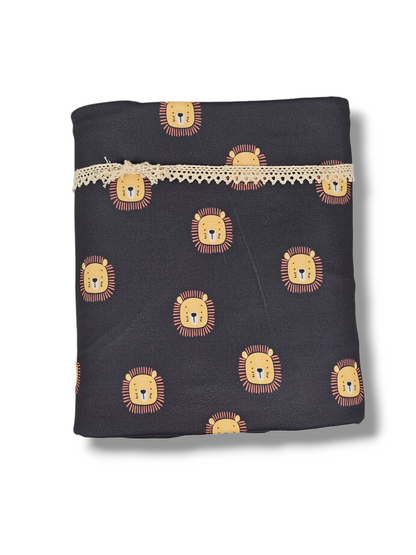 * Unique Design * Double Brushed Poly Little Lion Black
