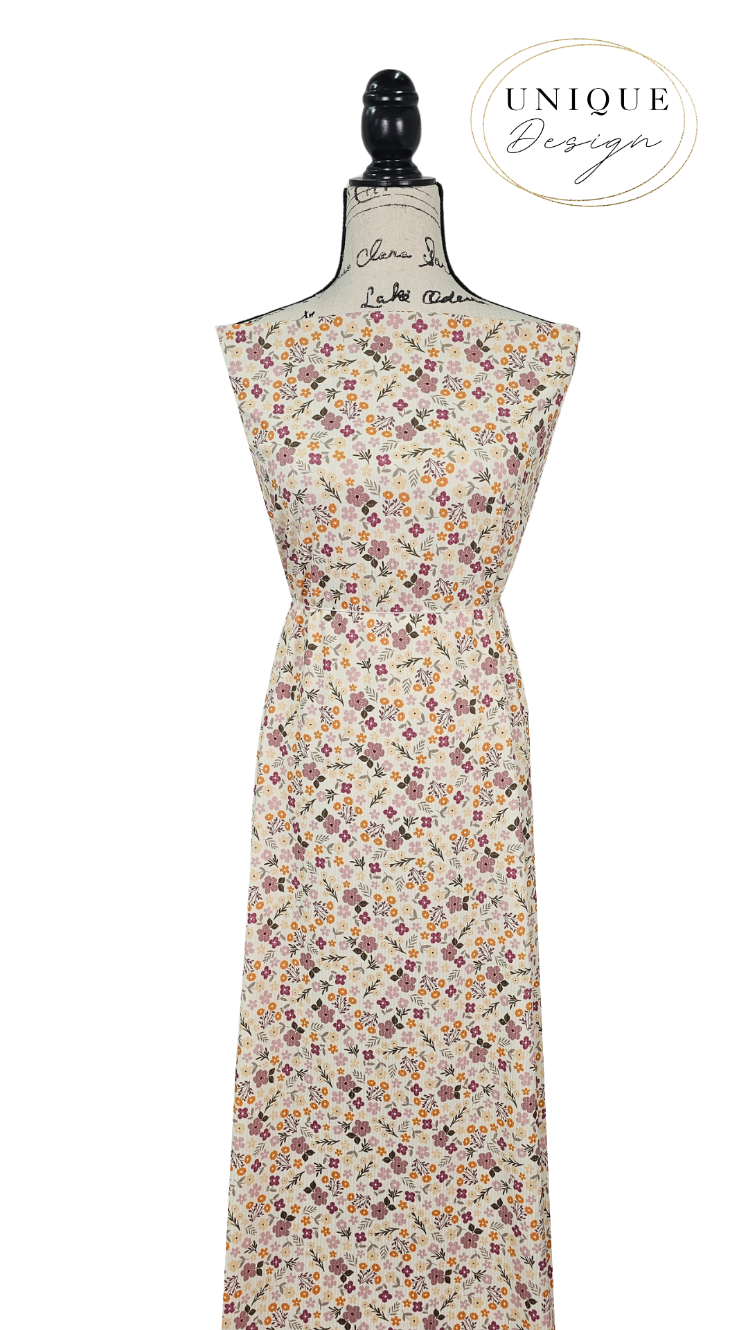 *Unique Design* Willow Ribbed Knit Posie Patch Mauve