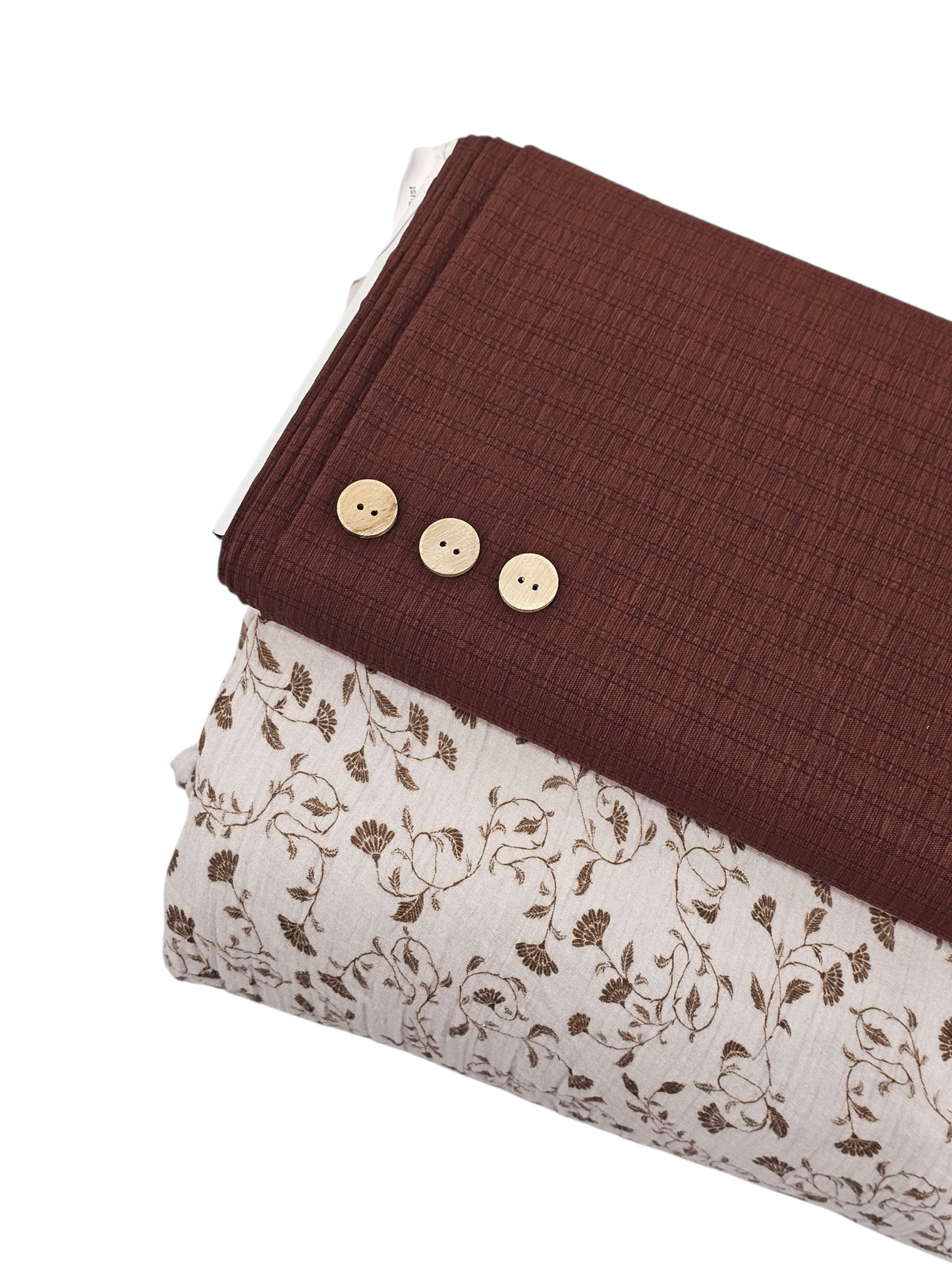 * Unique Design * Cotton Muslin Vintage Vines Khaki