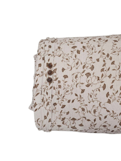 * Unique Design * Cotton Muslin Vintage Vines Khaki