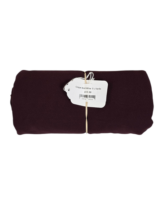 Crepe Knit Wine 1¼ Yard Remnant