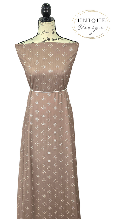 *Unique Design* Willow Ribbed Knit Cross Cluster Cocoa