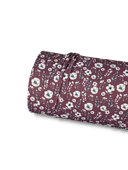 *Unique Design* Willow Ribbed Knit Silver Blossoms Mauve