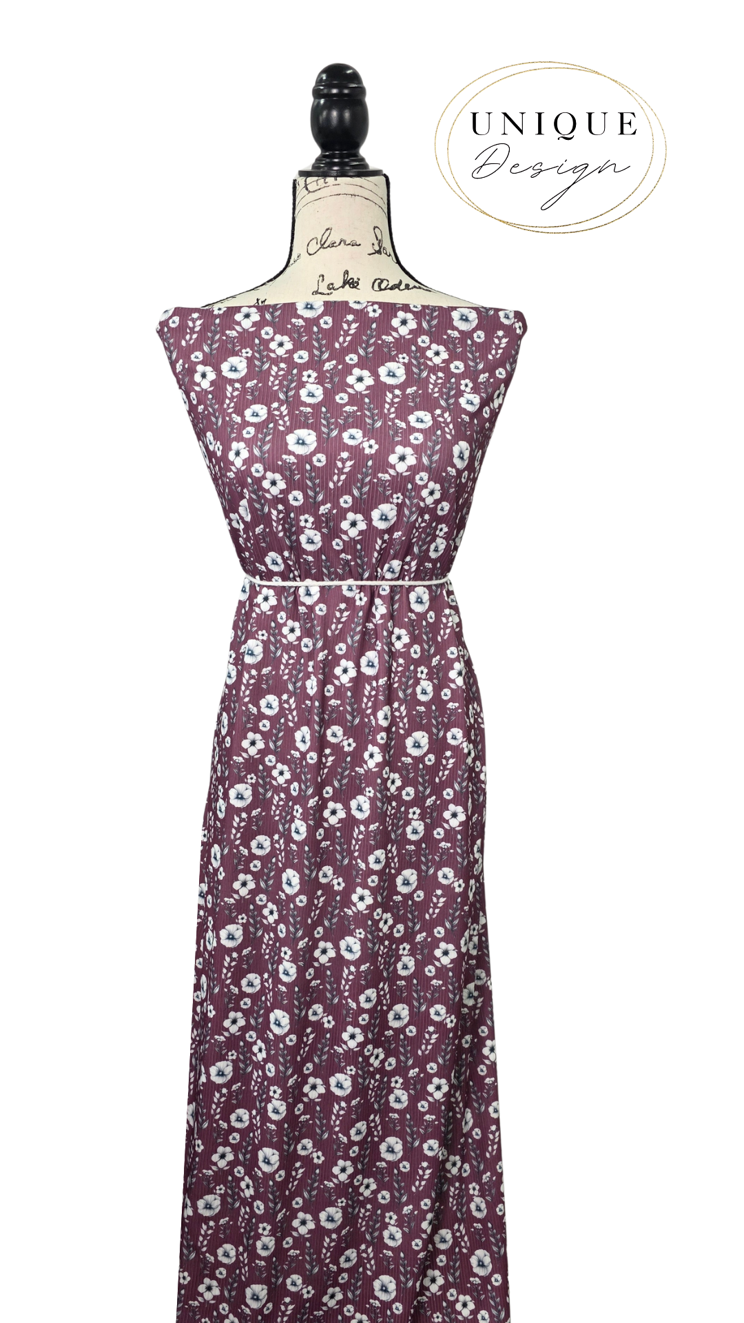 *Unique Design* Willow Ribbed Knit Silver Blossoms Mauve