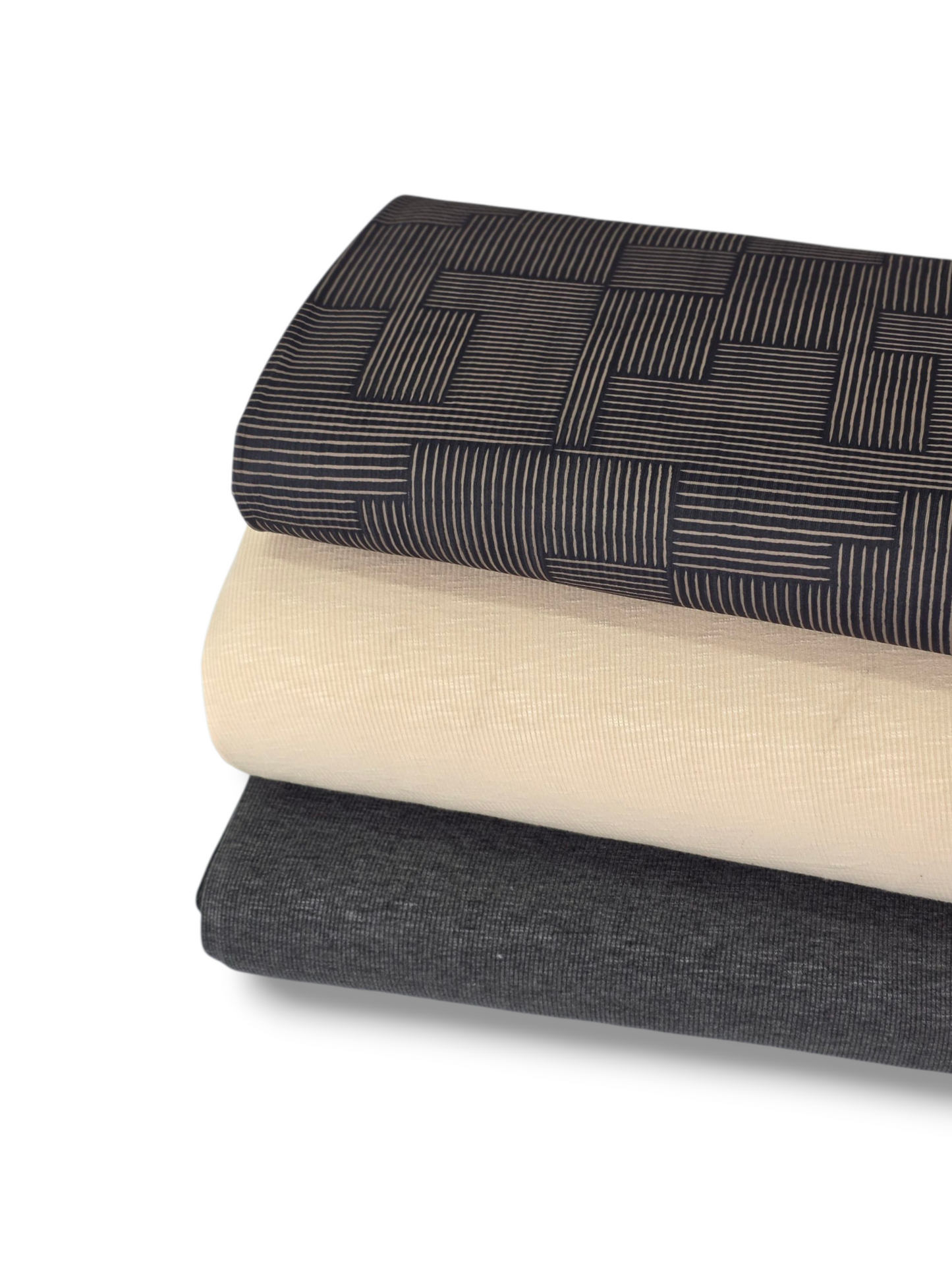 Reign Rib Knit Modern Grid Charcoal