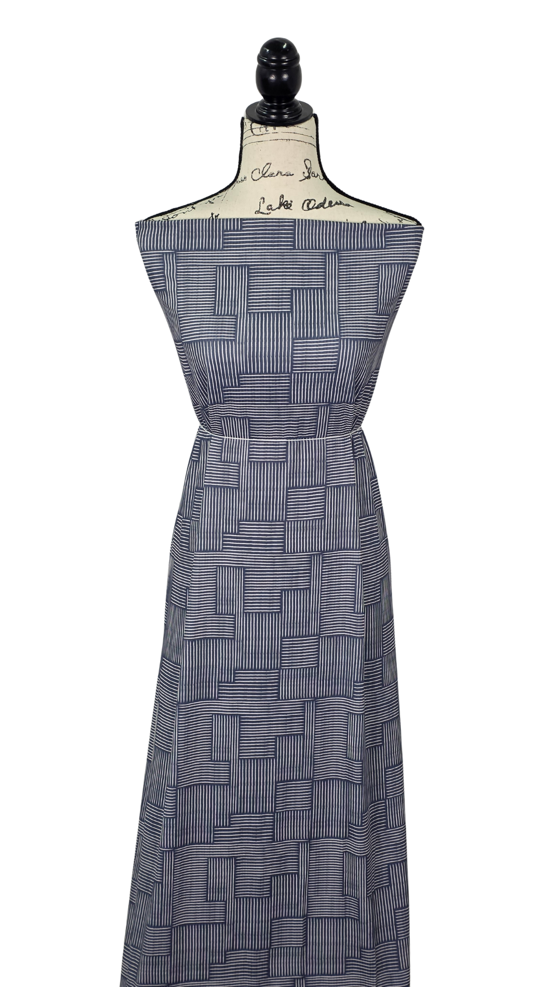 Reign Rib Knit Modern Grid Slate Blue