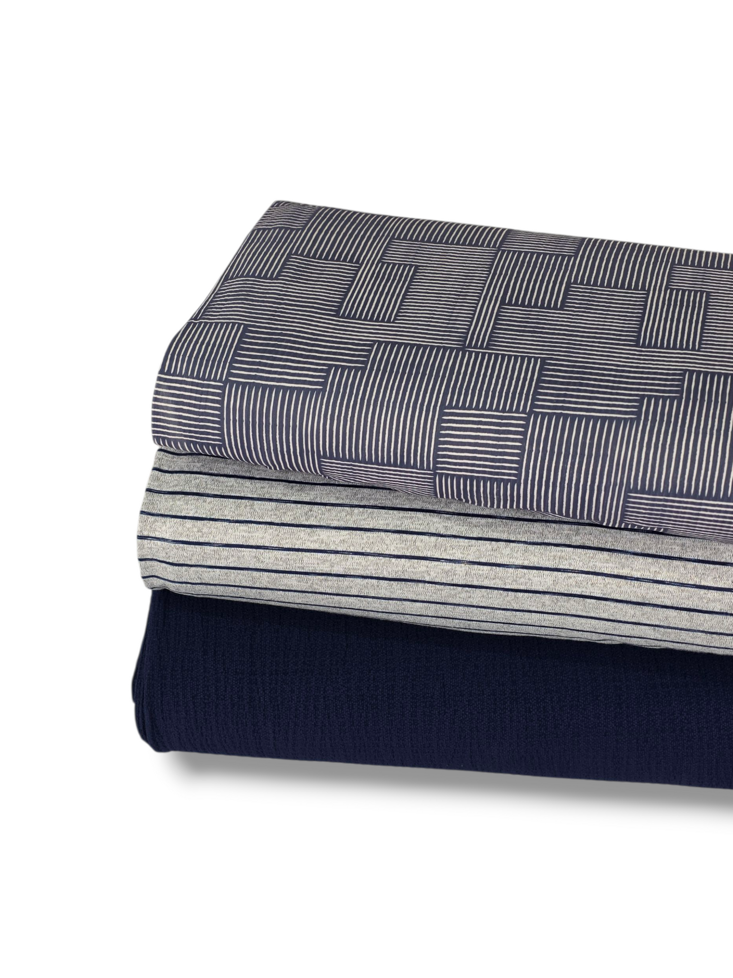 Reign Rib Knit Modern Grid Slate Blue