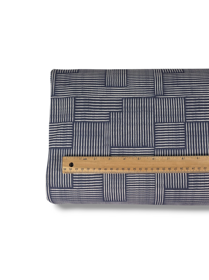 Reign Rib Knit Modern Grid Slate Blue