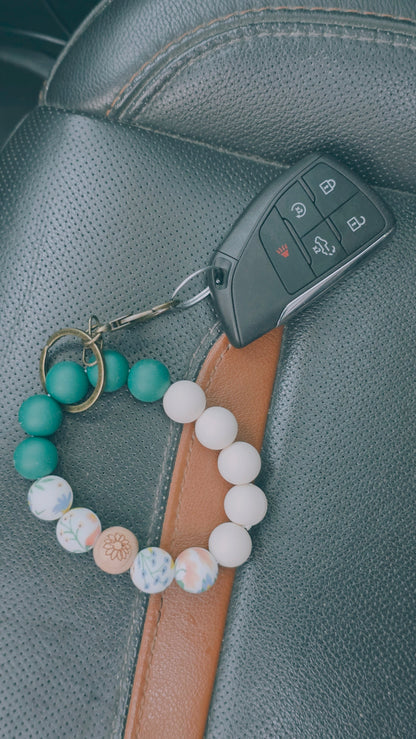 Silicone Bead Clip Bracelet Evergreen Meadow