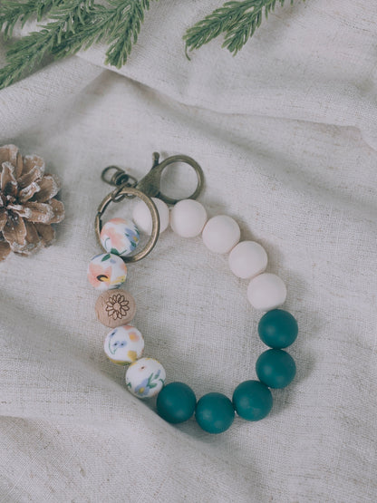 Silicone Bead Clip Bracelet Evergreen Meadow