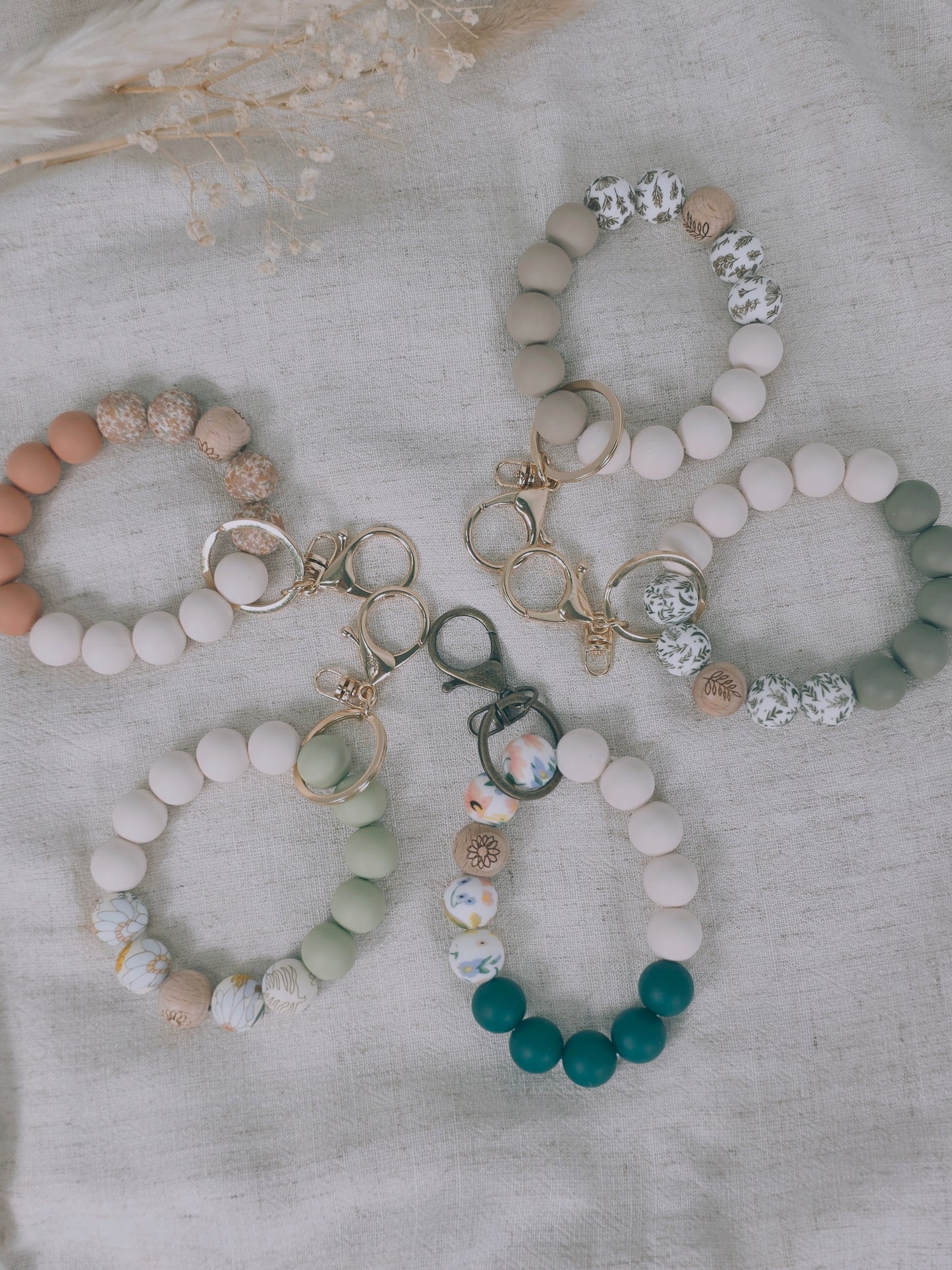 Silicone Bead Clip Bracelet Sunlit Garden