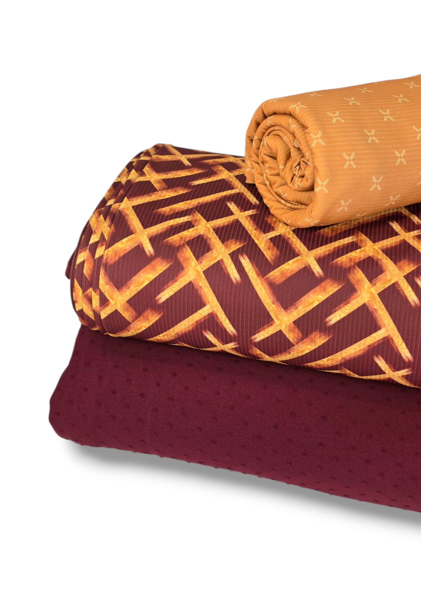 *Unique Design* Willow Ribbed Knit Golden Lattice Maroon