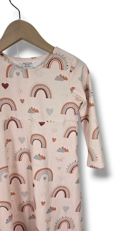 18-24 Mo. Dress Single Brushed Boho Rainbow Sky
