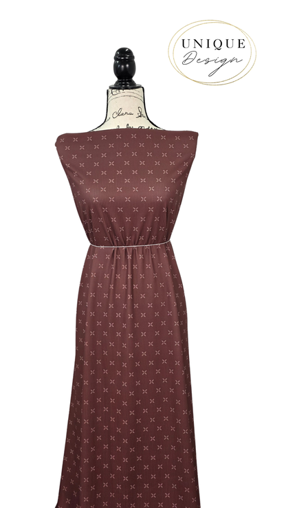 *Unique Design* Willow Ribbed Knit Criss Cross Burgundy