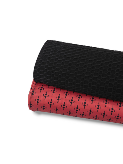 *Unique Design* Willow Ribbed Knit Confetti Diamond Crimson
